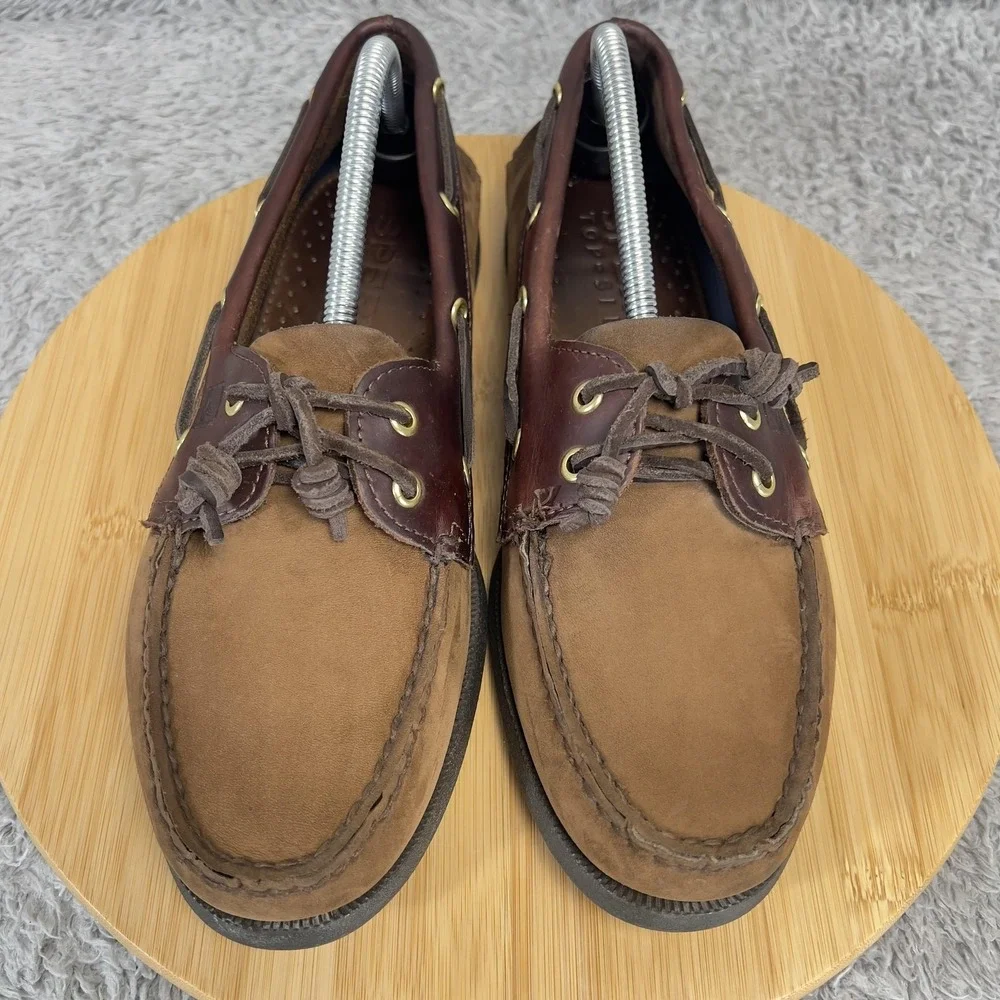 Sperry Top-Sider Authentic Original 2-Eye Boat Shoes Men's Size 9M Brown Leather